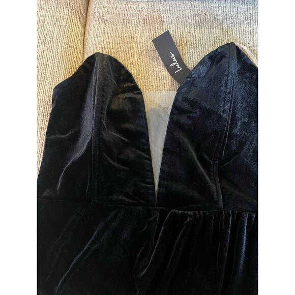 New My Dream Come True Black Velvet Strapless Maxi Dress XL - Picture 11 of 11